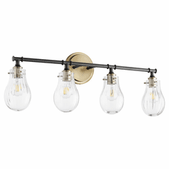 Quorum 4-LT Bath Vanity Light - Noir w/Aged Brass - 511-4-69