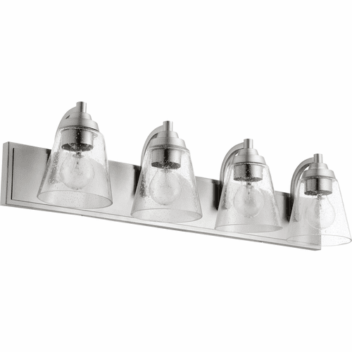 Quorum 4-LT Cone Vanity - Satin Nickel - 518-4-65
