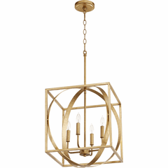 Quorum 4-LT Cube/Sphere Pendant - Gold Leaf - 8150-4-74