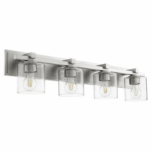 Quorum 4-LT Cylinder Bath Vanity Light - Satin Nickel - 5369-4-265