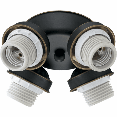 Quorum 4-LT Flush FIt LED Ceiling Fan Light KIt Kit - Old World - 2401-8095