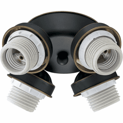 Quorum 4-LT Flush FIt LED Ceiling Fan Light KIt Kit - Old World - 2401-8095