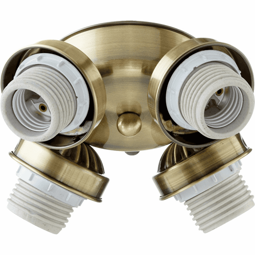Quorum 4-LT Flush FIt Light Kit - Antique Brass - 2401-804