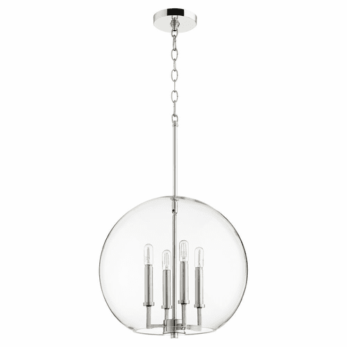 Quorum 4-LT Globe Pendant - Polished Nickel  - 873-4-62