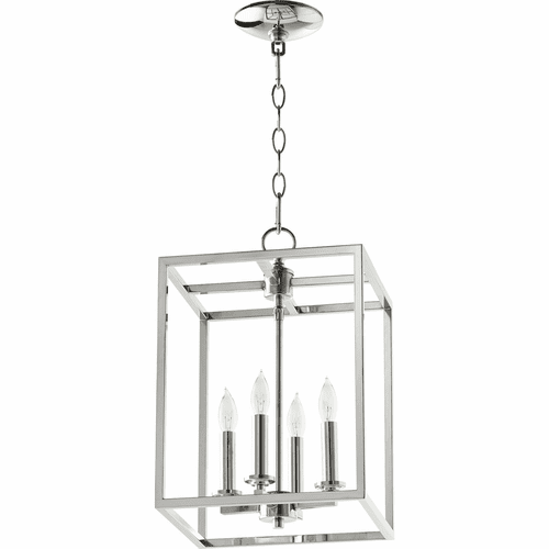 Quorum 4-LT Large Cuboid Entry Light - Polished Nickel - 6731-4-62