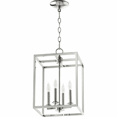 Quorum 4-LT Large Cuboid Entry Light - Polished Nickel - 6731-4-62