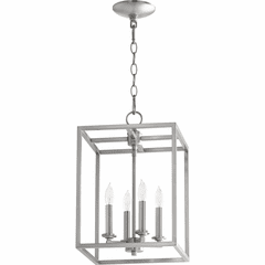 Quorum 4-LT Large Cuboid Entry Light - Satin Nickel - 6731-4-65