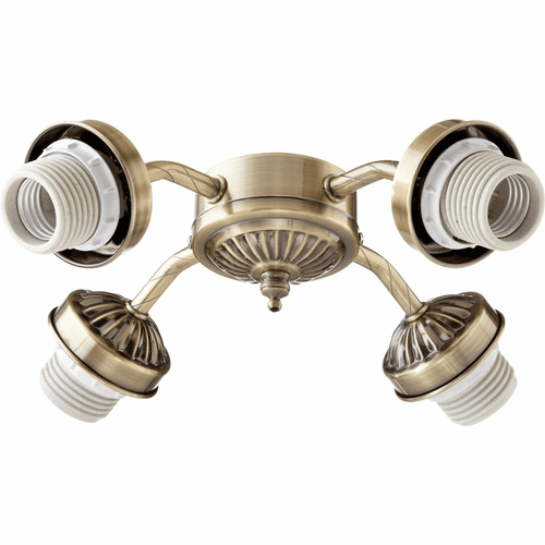 Quorum 4-LT LED Ceiling Fan Light Kit Hardware - Antique Brass - 2444-804