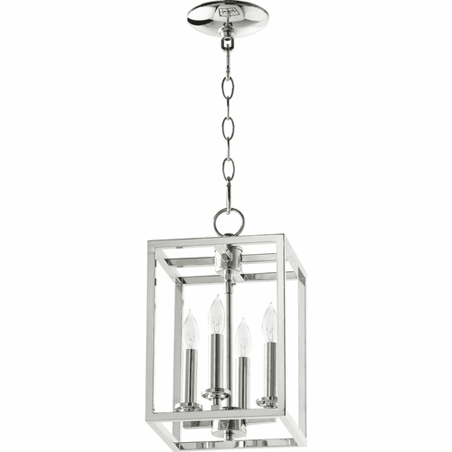 Quorum 4-LT Small Cuboid Entry Light - Polished Nickel - 6731-4-162