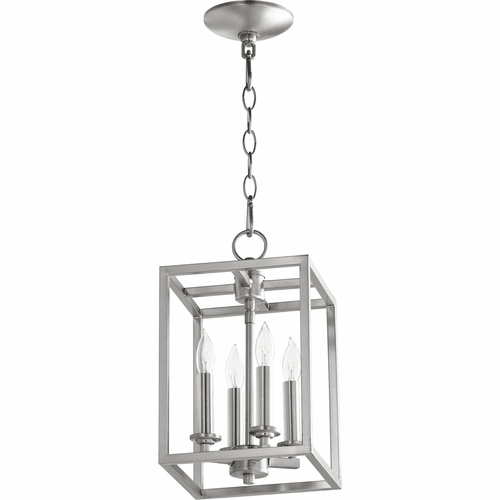 Quorum 4-LT Small Cuboid Entry Light - Satin Nickel - 6731-4-165