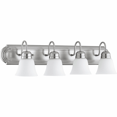 Quorum 4-LT Vanity - Satin Nickel W/ Satin Opal - 5094-4-65