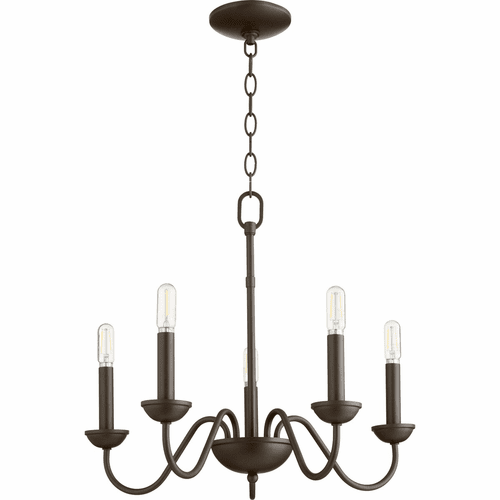 Quorum 5-LT Candle Chandelier - Oiled Bronze - 6040-5-86