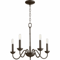 Quorum 5-LT Candle Chandelier - Oiled Bronze - 6040-5-86