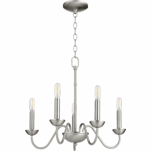 Quorum 5-LT Candle Chandelier - Satin Nickel - 6040-5-65