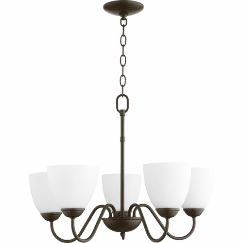 Quorum 5-LT Chandelier - Oiled Bronze - 6041-5-86