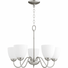 Quorum 5-LT Chandelier - Satin Nickel - 6041-5-65