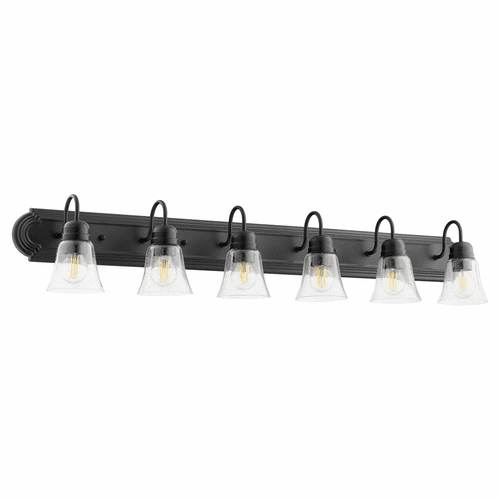 Quorum 6-LT Bath Vanity Light - Noir w/Clear/Seeded - 5094-6-269