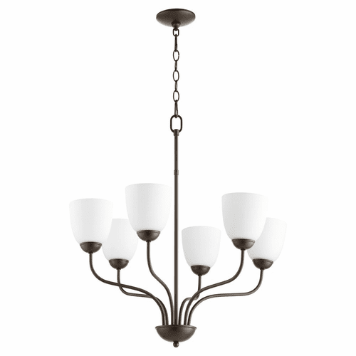 Quorum 6-LT Chandelier - Oiled Bronze  - 6041-6-86