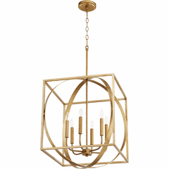 Quorum 6-LT Cube/Sphere Pendant - Gold Leaf - 8150-6-74