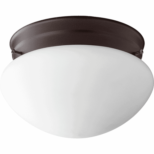 Quorum 6" Mushroom Flushmount - Oiled Bronze W/ Satin Opal - 3023-6-86