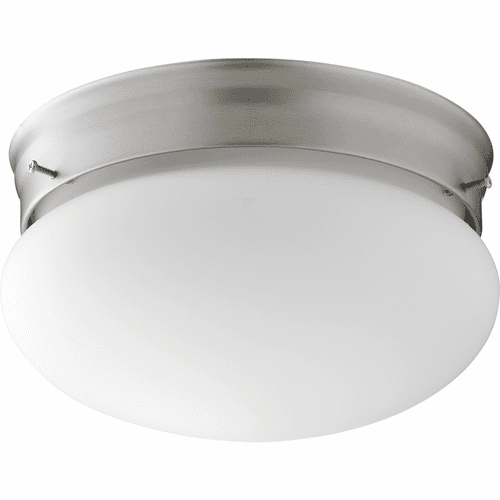 Quorum 6" Mushroom Flushmount - Satin Nickel W/ Satin Opal - 3023-6-65
