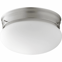 Quorum 6" Mushroom Flushmount - Satin Nickel W/ Satin Opal - 3023-6-65