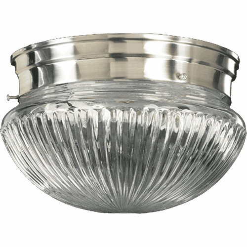 Quorum 6" Ribbed Mushroom Flushmount - Satin Nickel - 3012-6-65