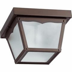 Quorum 7" Outdoor Cage Flushmount - Oiled Bronze - 3080-7-86