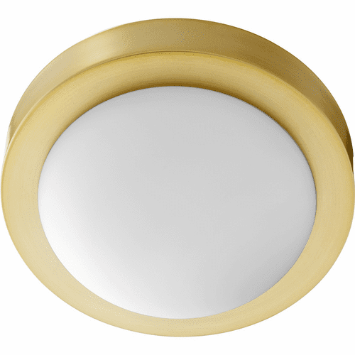 Quorum 9" Contempo Flushmount - Aged Brass - 3505-9-80