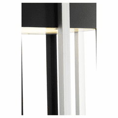 Quorum Al Fresco 1-LT 18" LED Outdoor Pendant - Noir/Brushed Aluminum - 713-22-69