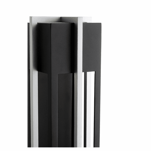 Quorum Al Fresco 1-LT 18" Outdoor Wall Lantern - Noir/Brushed Aluminum - 711-18-69