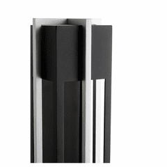Quorum Al Fresco 1-LT 18" Outdoor Wall Lantern - Noir/Brushed Aluminum - 711-18-69