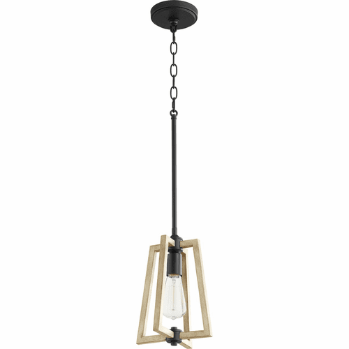 Quorum Alpine 1-LT Pendant - Noir W/ Driftwood Finish - 3189-69