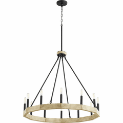 Quorum Alpine 12-LT Chandelier - Noir W/ Driftwood Finish - 6189-12-69 Quorum Alpine 12-LT Chandelier - Noir W/ Driftwood Finish - 6189-12-69