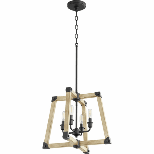 Quorum Alpine 4-LT Pendant - Noir W/ Driftwood Finish - 8189-4-69