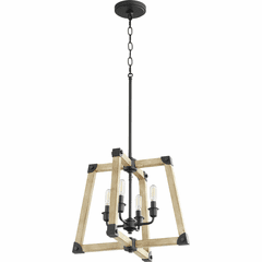 Quorum Alpine 4-LT Pendant - Noir W/ Driftwood Finish - 8189-4-69
