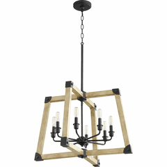 Quorum Alpine 8-LT Pendant - Noir W/ Driftwood Finish - 8189-8-69