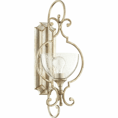 Quorum Ansley 1-LT Wall Mount - Aged Silver Leaf - 5414-1-60 Quorum Ansley 1-LT Wall Mount - Aged Silver Leaf - 5414-1-60