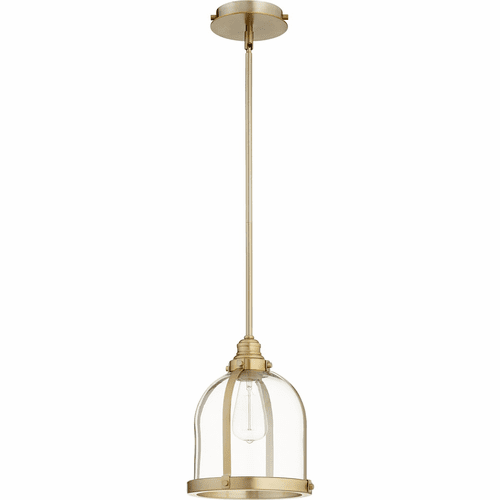 Quorum Banded Dome Pendant - Aged Brass - 886-80