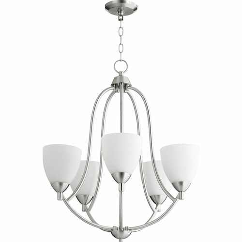 Quorum Barkley 5-LT Chandelier - Satin Nickel - 6069-5-65