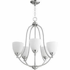 Quorum Barkley 5-LT Chandelier - Satin Nickel - 6069-5-65 Quorum Barkley 5-LT Chandelier - Satin Nickel - 6069-5-65