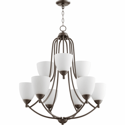 Quorum Barkley 9-LT Chandelier - Oiled Bronze - 6069-9-86