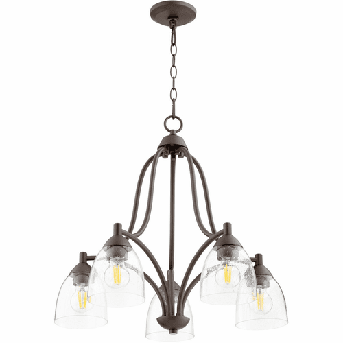 Quorum Barkley Nook Light - Oiled Bronze W/ Clear/Seeded - 6369-5-286
