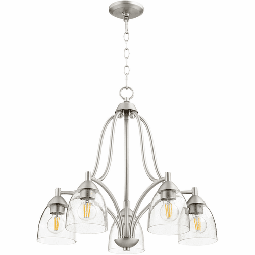Quorum Barkley Nook Light - Satin Nickel W/ Clear/Seeded - 6369-5-265