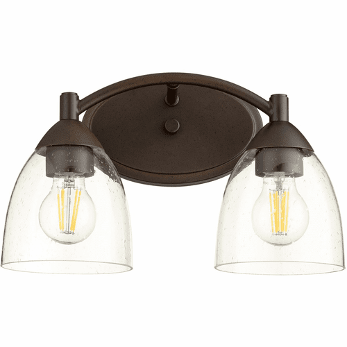 Quorum Barkley Vanity - Oiled Bronze W/ Clear/Seeded - 5069-2-286