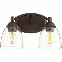 Quorum Barkley Vanity - Oiled Bronze W/ Clear/Seeded - 5069-2-286