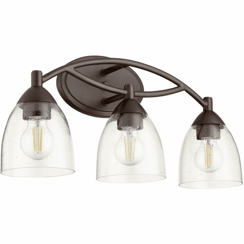 Quorum Barkley Vanity - Oiled Bronze W/ Clear/Seeded - 5069-3-286