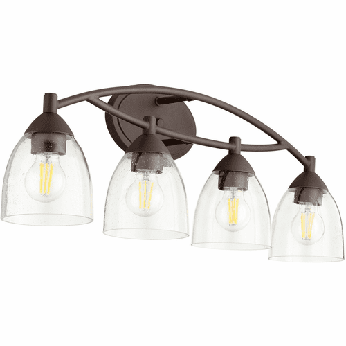 Quorum Barkley Vanity - Oiled Bronze W/ Clear/Seeded - 5069-4-286