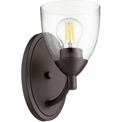 Quorum Barkley Wall Mount - Oiled Bronze W/ Clear/Seeded - 5569-1-286