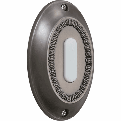Quorum Basic Oval Door Chime Button - Antique Silver - 7-307-92